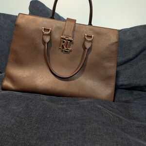 Elegant Brown Leather Tote Bag